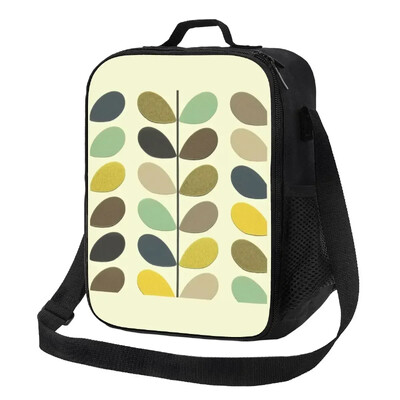 Orla Kiely Geantă de prânz izolată cu mai multe tulpini pentru școală de lucru, abstract, scandinav, floral, reutilizabil, cutie de prânz pentru copii
