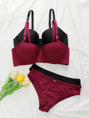 2 комплекта плътен комплект бельо с кости Дамски Push Up сутиен със стоманен пръстен Модно дамско бельо Ежедневни комплекти сутиени J2611