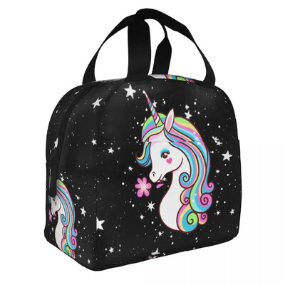 Prenosna kutija za ručak s uzorkom slatkog jednoroga, toplinski hladnjak, vodootporna torba za ručak, izolirana za hranu, školarci, studenti