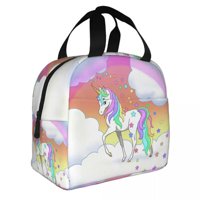 Prenosna kutija za ručak s uzorkom slatkog jednoroga, toplinski hladnjak, vodootporna torba za ručak, izolirana za hranu, školarci, studenti