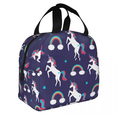 Prenosna kutija za ručak s uzorkom slatkog jednoroga, toplinski hladnjak, vodootporna torba za ručak, izolirana za hranu, školarci, studenti