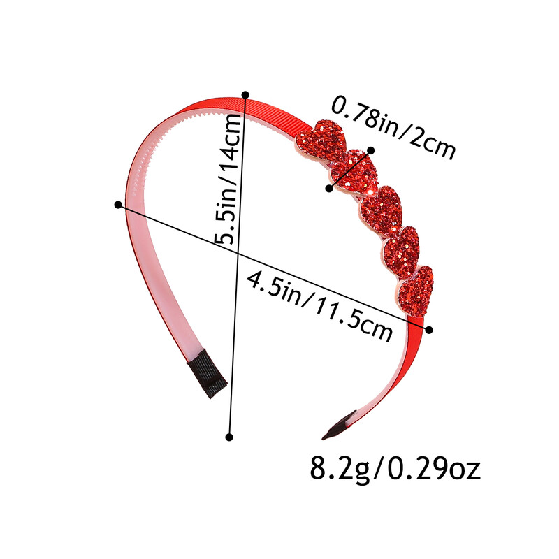 5 buc Bentite de Ziua Îndrăgostiților pentru fete Bentita cu inimă de dragoste Bentita cu inimă cu sclipici pentru fete Accesorii de păr pentru petrecere pentru copii