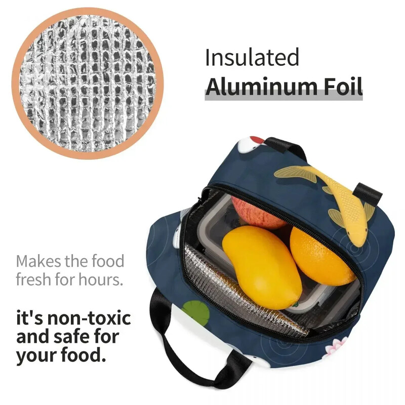 Jaapani koi kala isolatsiooniga lõunakotid veekindlad piknikukotid jahutuskott lõunasöögikarp Naistele tööks mõeldud lastekool