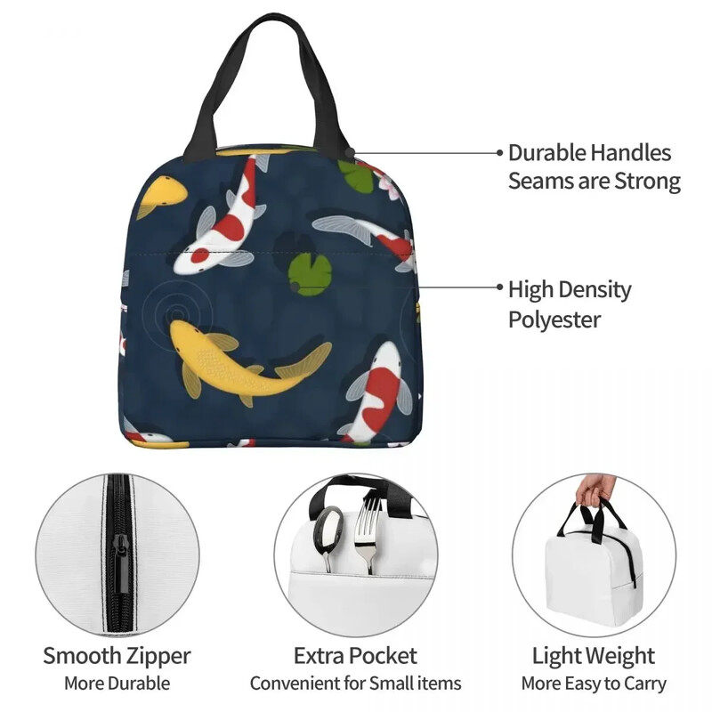 Jaapani koi kala isolatsiooniga lõunakotid veekindlad piknikukotid jahutuskott lõunasöögikarp Naistele tööks mõeldud lastekool