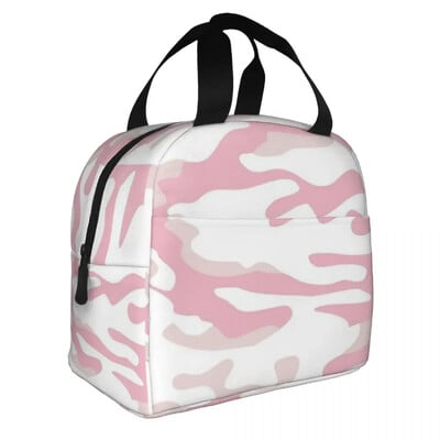 Roosa kamuflaažiga sõjaväe isoleeritud lõunakotid Lekkekindlad piknikukotid Termiline lõunakarp Lõunakast naistetööle Lastekool