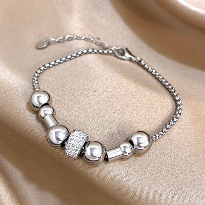 Punk zdepaste kutije, lančići, perle, privjesci, narukvice od nehrđajućeg čelika za žene, muškarce, modna zlatna narukvica s perlama, nakit za zapešće