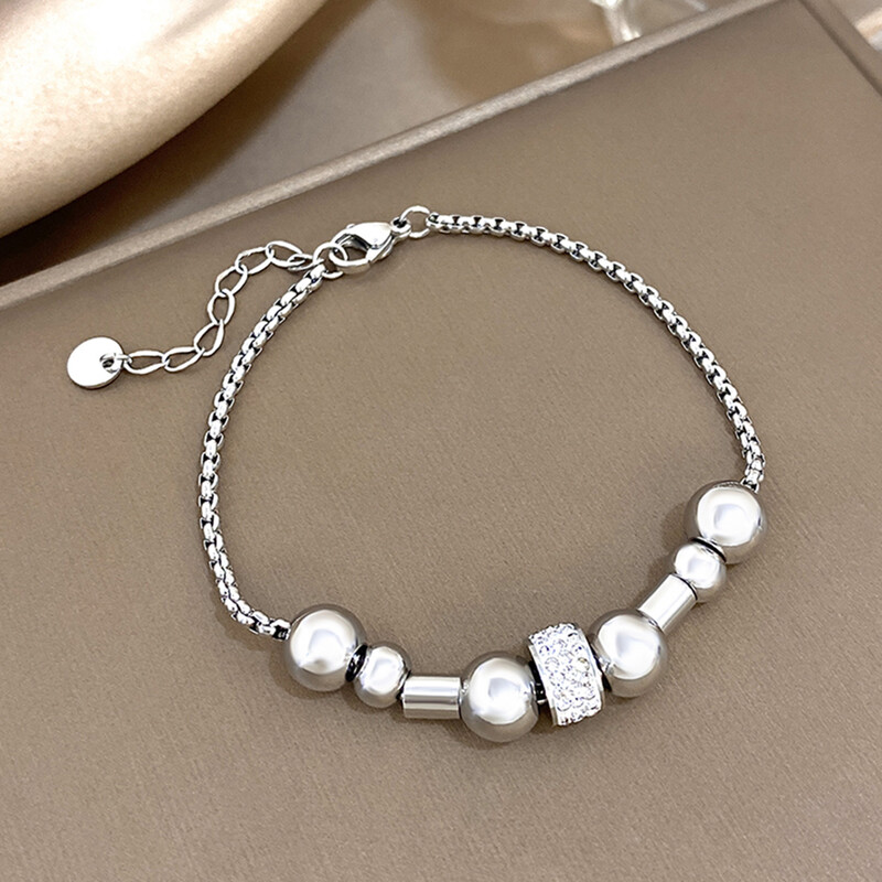 Punk zdepaste kutije, lančići, perle, privjesci, narukvice od nehrđajućeg čelika za žene, muškarce, modna zlatna narukvica s perlama, nakit za zapešće