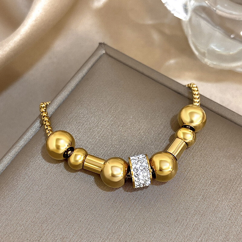 Punk zdepaste kutije, lančići, perle, privjesci, narukvice od nehrđajućeg čelika za žene, muškarce, modna zlatna narukvica s perlama, nakit za zapešće