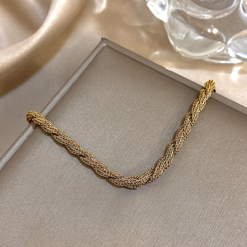 Punk Chunky Twist Snake Bone Lanț Brățări din oțel inoxidabil pentru bărbați și femei Brățară placată cu aur de modă, cadou rezistent la apă