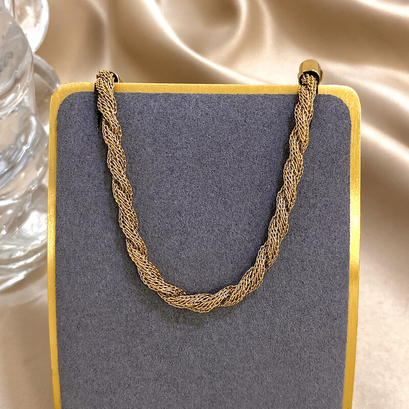 Punk Chunky Twist Snake Bone Lanț Brățări din oțel inoxidabil pentru bărbați și femei Brățară placată cu aur de modă, cadou rezistent la apă