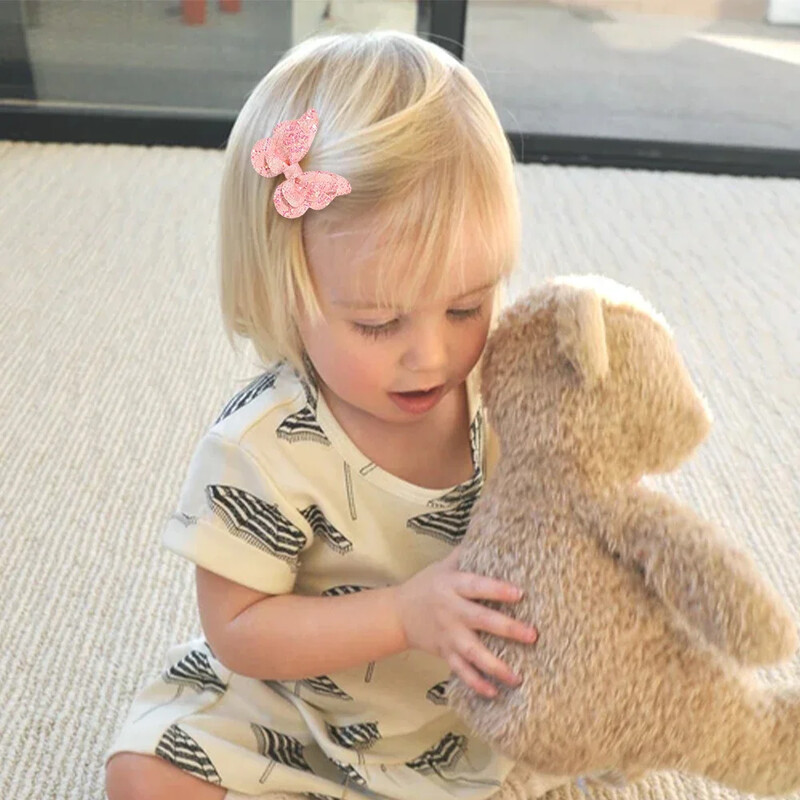 20 buc 2,7 inchi cleme de păr cu fluture strălucitoare pentru fete agrafe cu sclipici cleme pentru păr Accesorii pentru păr pentru copii