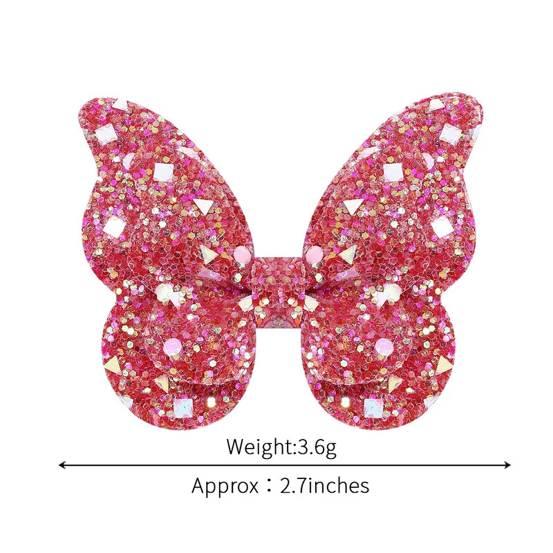 20 buc 2,7 inchi cleme de păr cu fluture strălucitoare pentru fete agrafe cu sclipici cleme pentru păr Accesorii pentru păr pentru copii