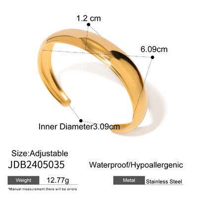 Uworld Vintage Wave Cuff Bracelet Smooth Curved Minimal Cuff Bent Гривна Подредена гривна Дамски бижута Подарък за нея