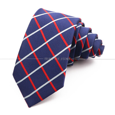 Cravată pentru bărbați din poliester, cravată cu dungi, roșu, galben, cravată clasică de birou, accesorii pentru smoking de nuntă