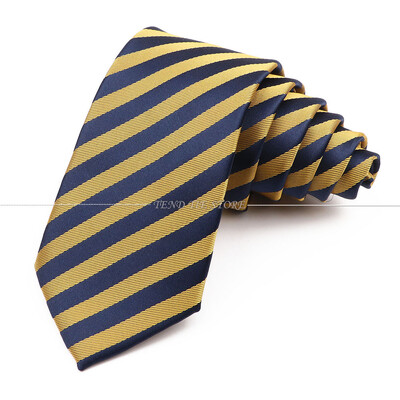 Cravată pentru bărbați din poliester, cravată cu dungi, roșu, galben, cravată clasică de birou, accesorii pentru smoking de nuntă