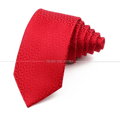 Cravată pentru bărbați din poliester, cravată cu dungi, roșu, galben, cravată clasică de birou, accesorii pentru smoking de nuntă