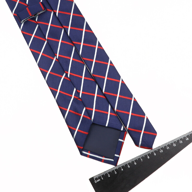 Cravată pentru bărbați din poliester, cravată cu dungi, roșu, galben, cravată clasică de birou, accesorii pentru smoking de nuntă