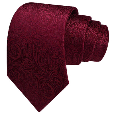 RBOCOTT Nova klasična svilena kravata s uzorkom od 8 cm, muška crveno plava crna uredska svadbena zabava Poklon kravata Dodaci