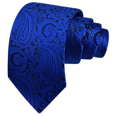 RBOCOTT Nova klasična svilena kravata s uzorkom od 8 cm, muška crveno plava crna uredska svadbena zabava Poklon kravata Dodaci