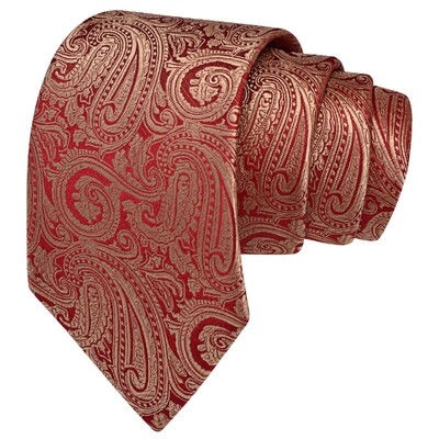 RBOCOTT Nova klasična svilena kravata s uzorkom od 8 cm, muška crveno plava crna uredska svadbena zabava Poklon kravata Dodaci