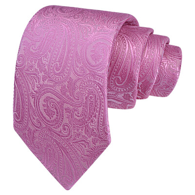 RBOCOTT Nova klasična svilena kravata s uzorkom od 8 cm, muška crveno plava crna uredska svadbena zabava Poklon kravata Dodaci