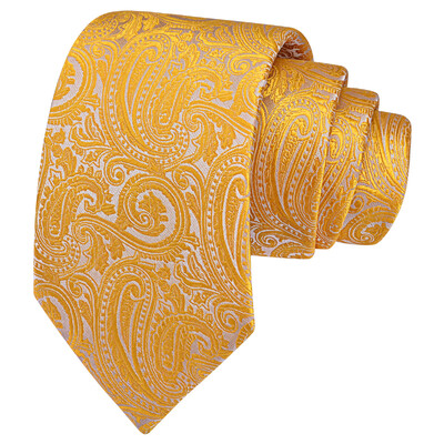 RBOCOTT Nova klasična svilena kravata s uzorkom od 8 cm, muška crveno plava crna uredska svadbena zabava Poklon kravata Dodaci