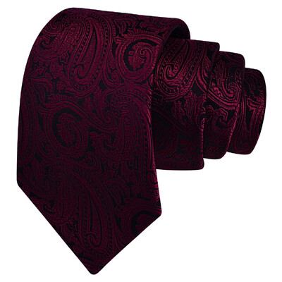 RBOCOTT Nova klasična svilena kravata s uzorkom od 8 cm, muška crveno plava crna uredska svadbena zabava Poklon kravata Dodaci