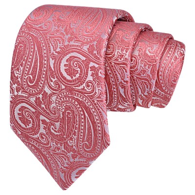 RBOCOTT Nova klasična svilena kravata s uzorkom od 8 cm, muška crveno plava crna uredska svadbena zabava Poklon kravata Dodaci