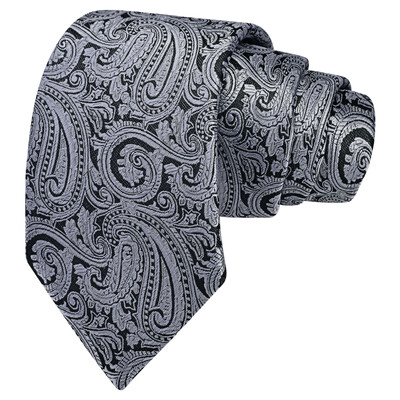 RBOCOTT Nova klasična svilena kravata s uzorkom od 8 cm, muška crveno plava crna uredska svadbena zabava Poklon kravata Dodaci