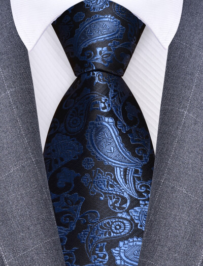 RBOCOTT Nova klasična svilena kravata s uzorkom od 8 cm, muška crveno plava crna uredska svadbena zabava Poklon kravata Dodaci