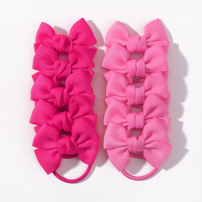 10 bucăți/lot funde cu panglică cu grosgrain, cravate elastice pentru păr, suporturi pentru benzile de păr, accesorii de păr de Anul Nou pentru cadou pentru fetițe