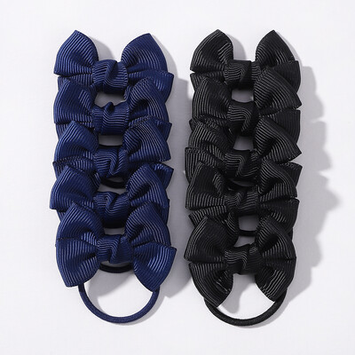 10 bucăți/lot funde cu panglică cu grosgrain, cravate elastice pentru păr, suporturi pentru benzile de păr, accesorii de păr de Anul Nou pentru cadou pentru fetițe