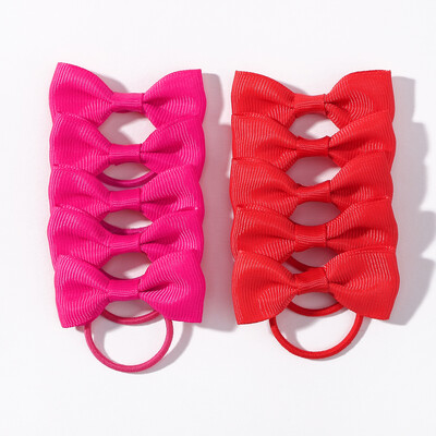 10 bucăți/lot funde cu panglică cu grosgrain, cravate elastice pentru păr, suporturi pentru benzile de păr, accesorii de păr de Anul Nou pentru cadou pentru fetițe
