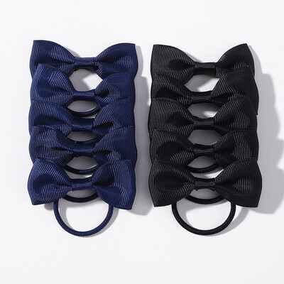 10 bucăți/lot funde cu panglică cu grosgrain, cravate elastice pentru păr, suporturi pentru benzile de păr, accesorii de păr de Anul Nou pentru cadou pentru fetițe