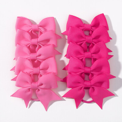 10 bucăți/lot funde cu panglică cu grosgrain, cravate elastice pentru păr, suporturi pentru benzile de păr, accesorii de păr de Anul Nou pentru cadou pentru fetițe