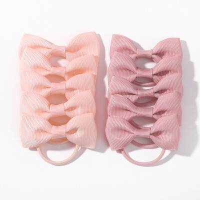 10 bucăți/lot funde cu panglică cu grosgrain, cravate elastice pentru păr, suporturi pentru benzile de păr, accesorii de păr de Anul Nou pentru cadou pentru fetițe