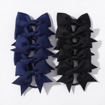 10 bucăți/lot funde cu panglică cu grosgrain, cravate elastice pentru păr, suporturi pentru benzile de păr, accesorii de păr de Anul Nou pentru cadou pentru fetițe