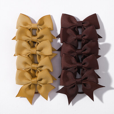 10 bucăți/lot funde cu panglică cu grosgrain, cravate elastice pentru păr, suporturi pentru benzile de păr, accesorii de păr de Anul Nou pentru cadou pentru fetițe