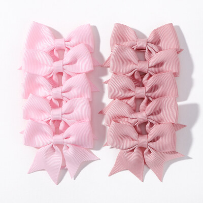 10 bucăți/lot funde cu panglică cu grosgrain, cravate elastice pentru păr, suporturi pentru benzile de păr, accesorii de păr de Anul Nou pentru cadou pentru fetițe