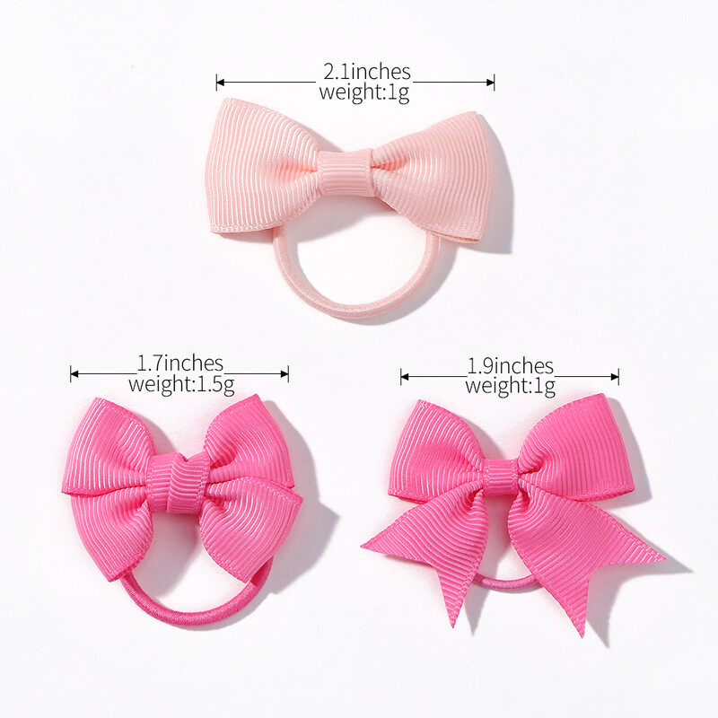 10 bucăți/lot funde cu panglică cu grosgrain, cravate elastice pentru păr, suporturi pentru benzile de păr, accesorii de păr de Anul Nou pentru cadou pentru fetițe