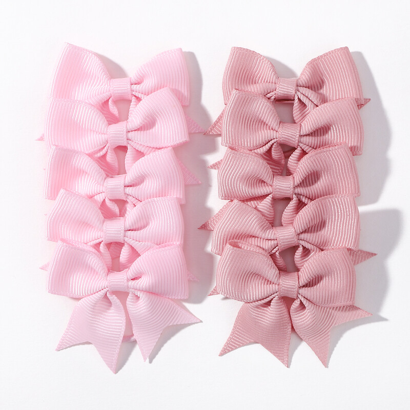 10 bucăți/lot funde cu panglică cu grosgrain, cravate elastice pentru păr, suporturi pentru benzile de păr, accesorii de păr de Anul Nou pentru cadou pentru fetițe