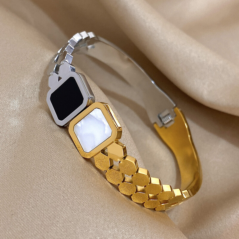 Brățări cu manșetă în formă de fagure, cu îmbinare în două tonuri, pentru femei, brățară unică din oțel inoxidabil, bijuterii rezistente la apă