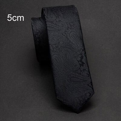Ricnais New Arrival 5 εκ. Λεπτές Γραβάτες για Άντρες Μπλε Μαύρη Αδιάβροχη Γραβάτα Paisley Fashion Ανδρική Κολλή Γραβάτα για Γάμο