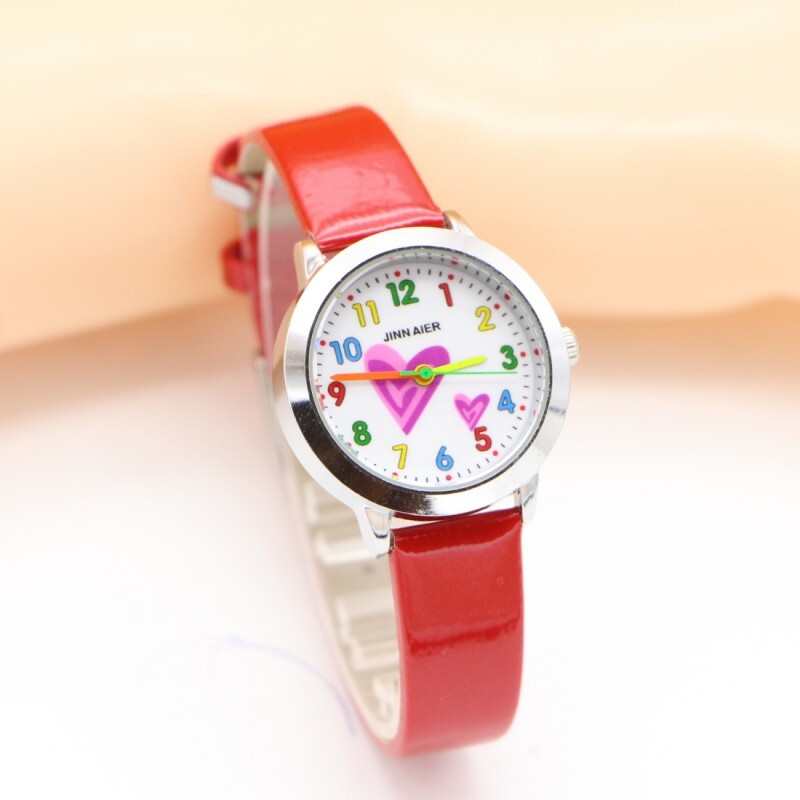 Noua sosire Fashion Heart Creative Copii Student Fete Copii Ceas Casual Quartz Lady Watch Relojes Montres Kol Saati