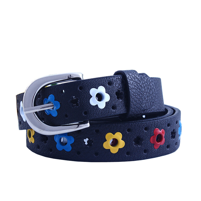 MYMC vöö õõnes lillekujuline kommivärvid lapsed poistele tüdrukule naistele PU-nahast reguleeritav luksuslik disainiga metallist pandlaga rihmad