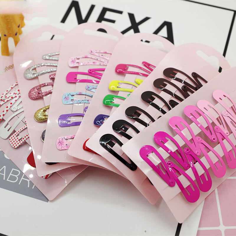 10GAB Mīlīgi BB matu sprādzes multfilmas Sirds tipa Metāla konfektes Krāsa Meiteņu Matu sprādzes Bērnu Galvassegas Bērnu Mazuļu matu sprādzes Aksesuāri