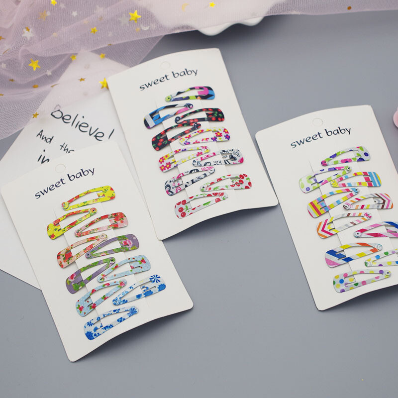 10GAB Mīlīgi BB matu sprādzes multfilmas Sirds tipa Metāla konfektes Krāsa Meiteņu Matu sprādzes Bērnu Galvassegas Bērnu Mazuļu matu sprādzes Aksesuāri