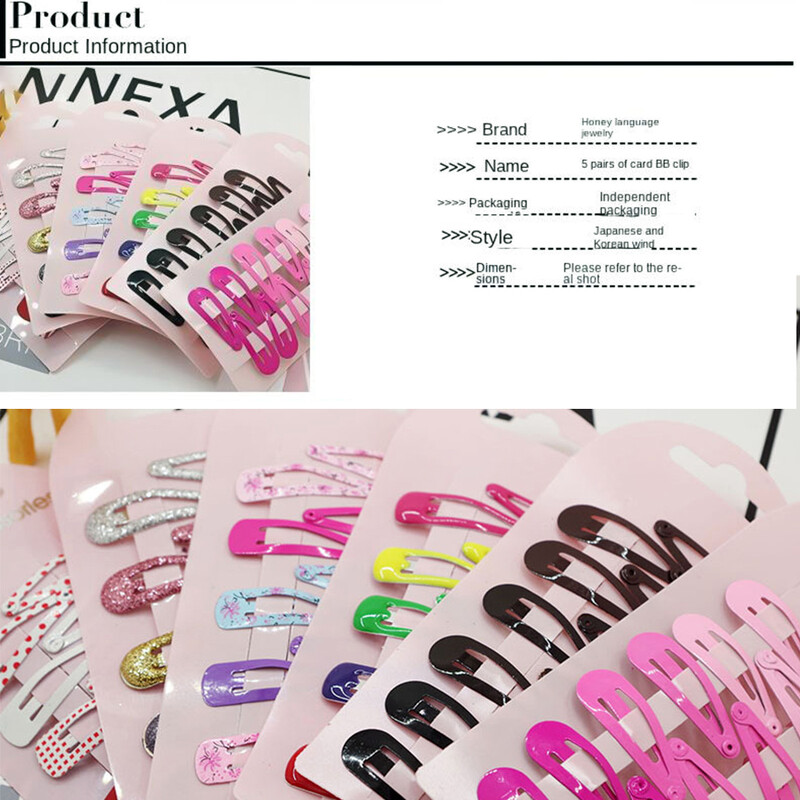 10GAB Mīlīgi BB matu sprādzes multfilmas Sirds tipa Metāla konfektes Krāsa Meiteņu Matu sprādzes Bērnu Galvassegas Bērnu Mazuļu matu sprādzes Aksesuāri