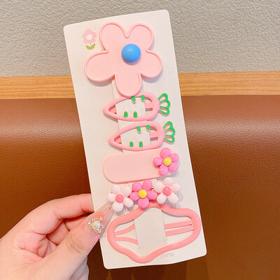 6 bucăți agrafe de păr colorate cu desene animate pentru fete, agrafe drăguțe cu inimă de flori, agrafe de păr pentru bebeluși, agrafe, accesorii pentru păr pentru copii