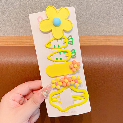 6 bucăți agrafe de păr colorate cu desene animate pentru fete, agrafe drăguțe cu inimă de flori, agrafe de păr pentru bebeluși, agrafe, accesorii pentru păr pentru copii